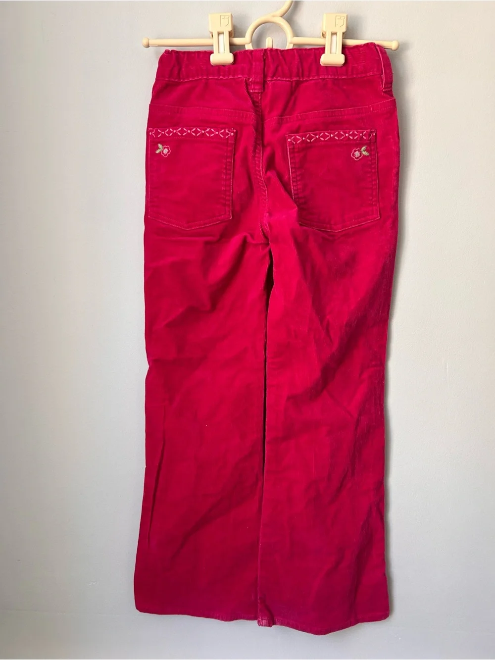vintage OshKosh B'gosh fuchsia/bright pink corduroy flare embroidered pants 7